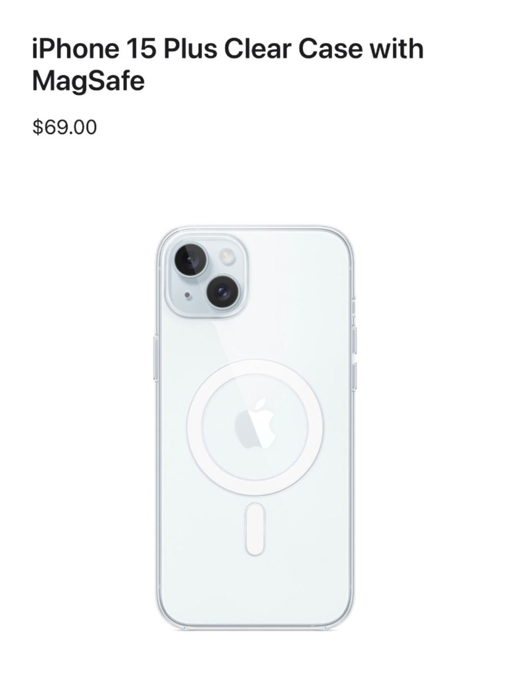iPhone 15 Plus Clear Case with MagSafe